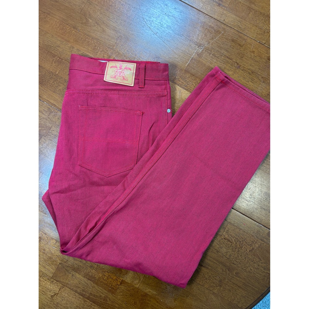 PJ Mark Straight Jeans Mens 40x34 Red Denim Pants Regular Fit 1994 Logo